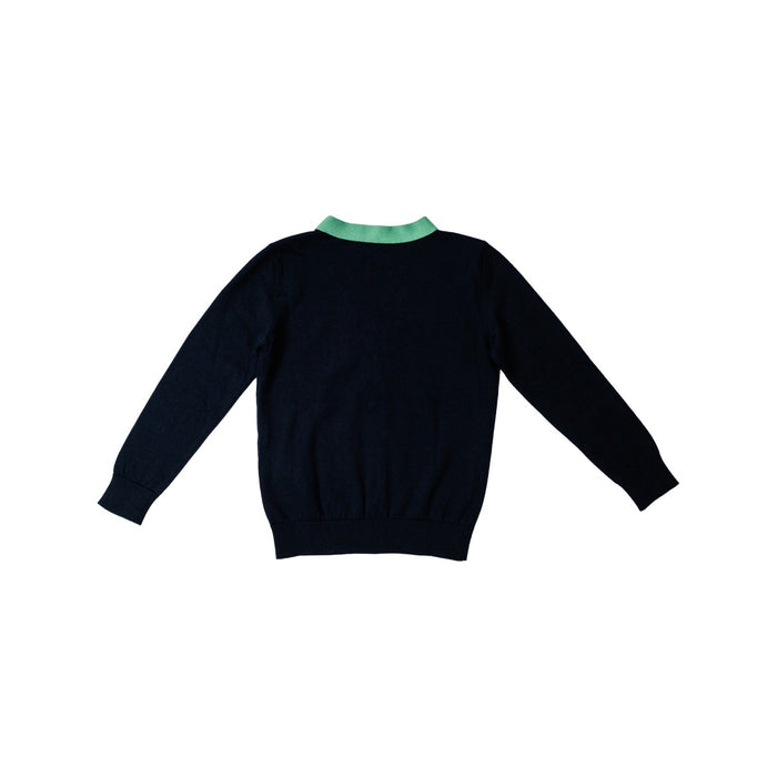 A Navy Cardigans from Gucci in size 5T for boy. (Back View)