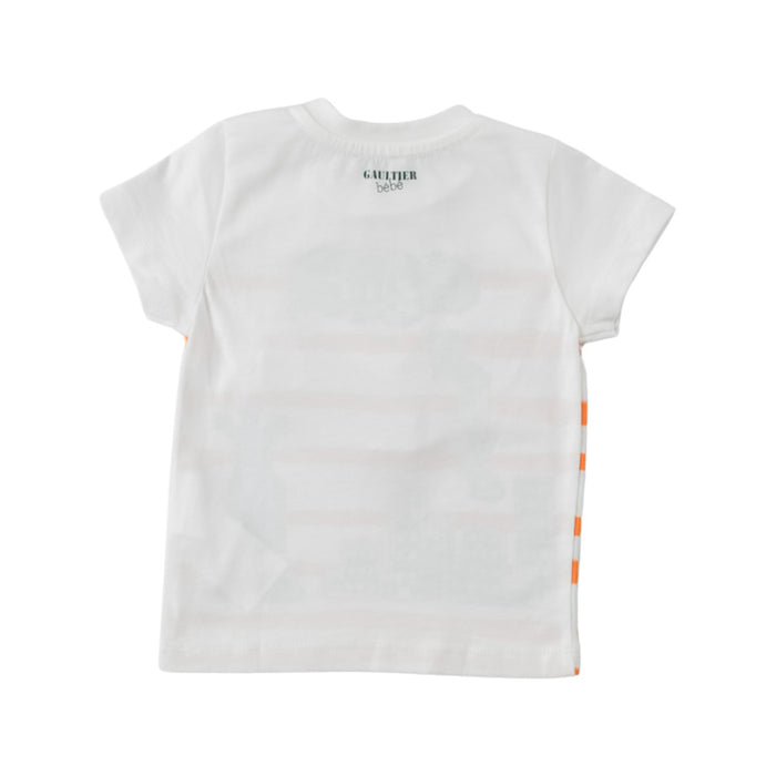 A White Short Sleeve T Shirts from Junior Gaultier in size 3-6M for boy. (Back View)