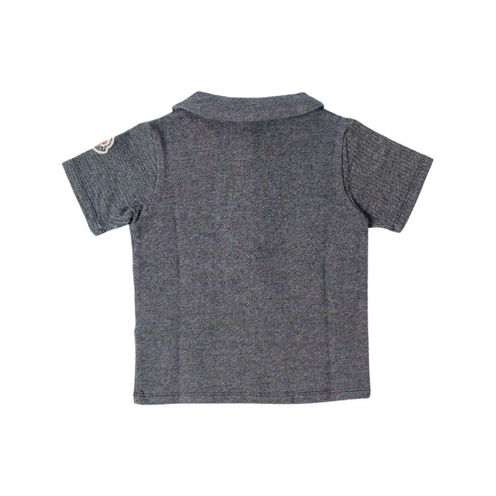 A Grey Short Sleeve Polos from Moncler in size 6-12M for boy. (Back View)
