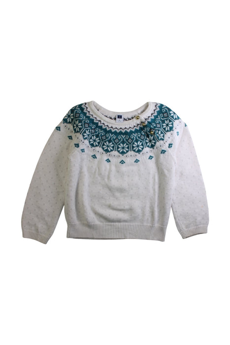 A White Knit Sweaters from Janie & Jack in size 6T for girl. (Front View)