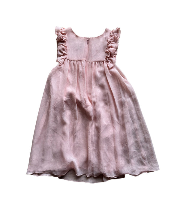 A Pink Sleeveless Dresses from Petit Bateau in size 6T for girl. (Back View)