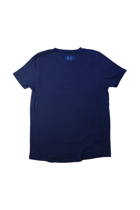 A Navy Short Sleeve T Shirts from Under Armour in size 10Y for boy. (Back View)