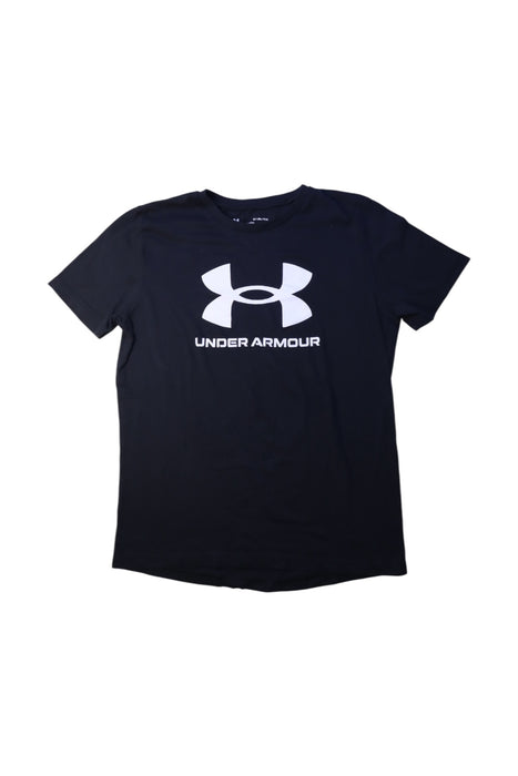 A Black Short Sleeve T Shirts from Under Armour in size 14Y for boy. (Front View)