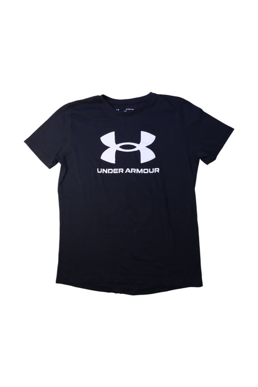 A Black Short Sleeve T Shirts from Under Armour in size 14Y for boy. (Front View)