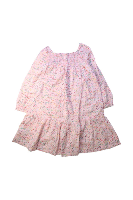 A Pink Long Sleeve Dresses from Bonton in size 6T for girl. (Back View)