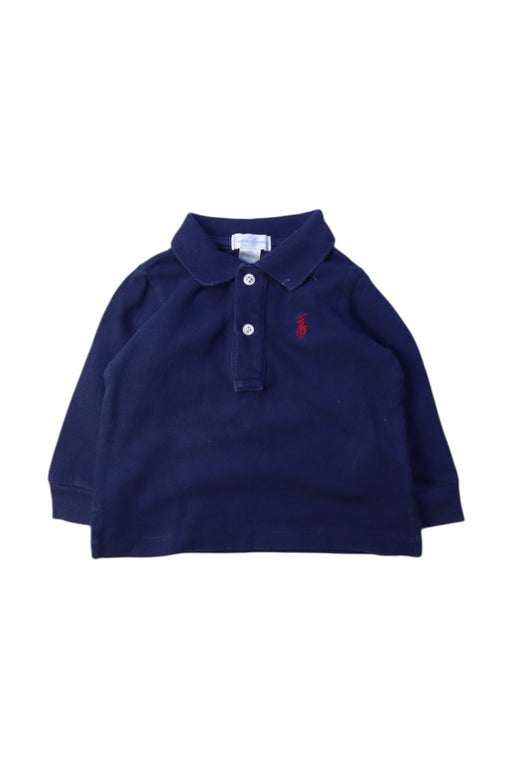 A Navy Long Sleeve Polos from Ralph Lauren in size 3-6M for boy. (Front View)