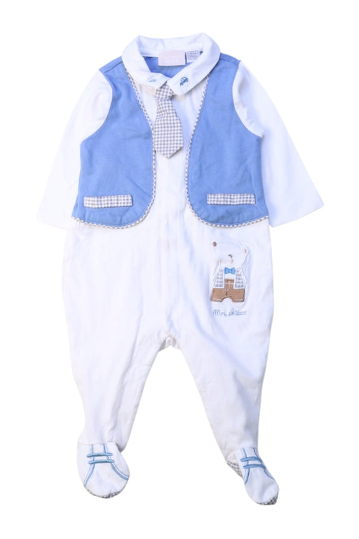 A Blue Long Sleeve Jumpsuits from Chicco in size 0-3M for boy. (Front View)