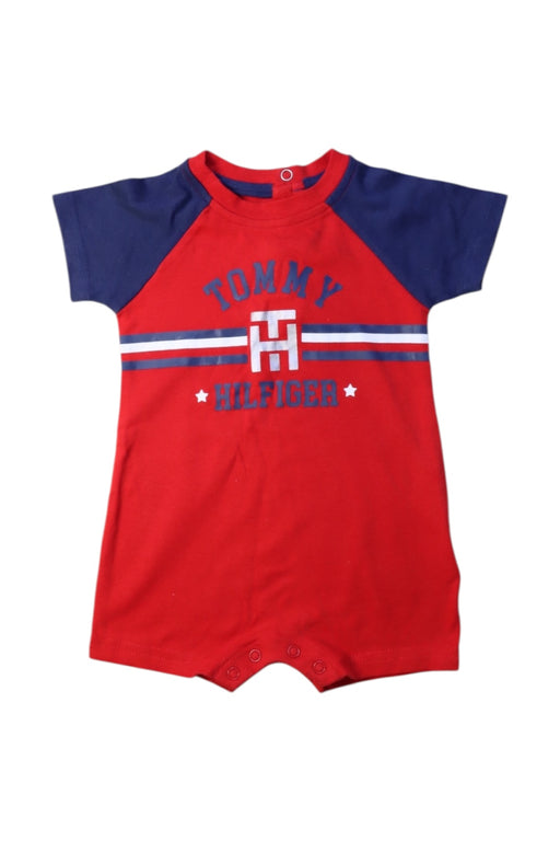 A Red Short Sleeve Rompers from Tommy Hilfiger in size 3-6M for boy. (Front View)