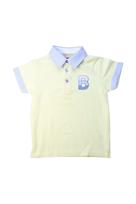 A Yellow Short Sleeve Polos from Chickeeduck in size 4T for boy. (Front View)