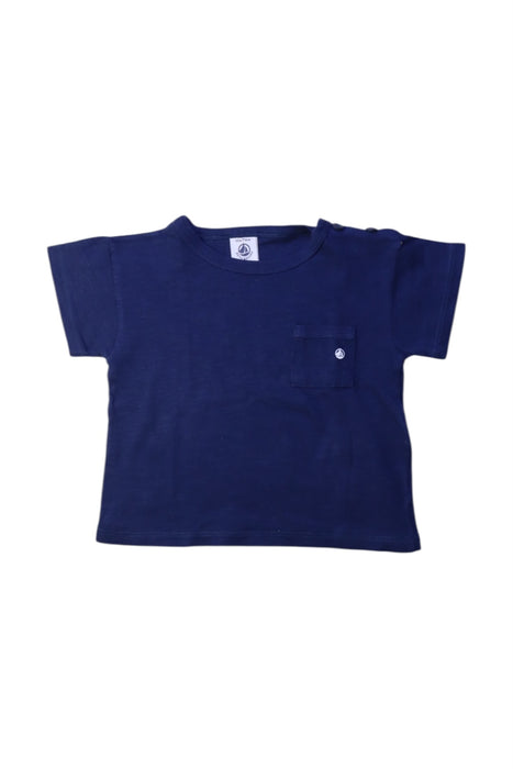 A Navy Short Sleeve T Shirts from Petit Bateau in size 6-12M for neutral. (Front View)