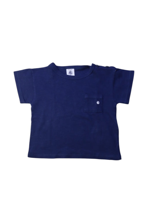 A Navy Short Sleeve T Shirts from Petit Bateau in size 6-12M for neutral. (Front View)
