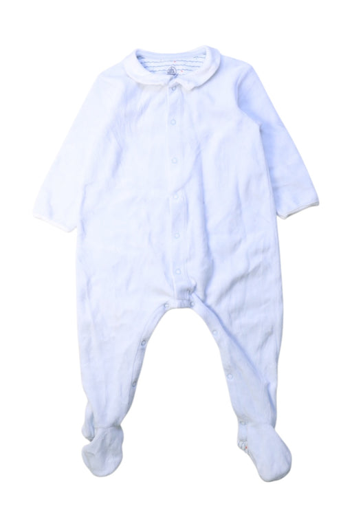 A White Onesies from Petit Bateau in size 6-12M for boy. (Front View)