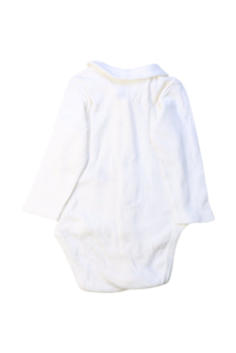 A White Long Sleeve Bodysuits from Petit Bateau in size 3-6M for boy. (Back View)