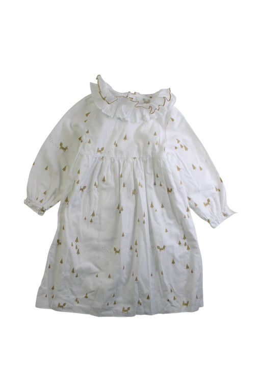 A White Long Sleeve Dresses from Jacadi in size 2T for girl. (Front View)