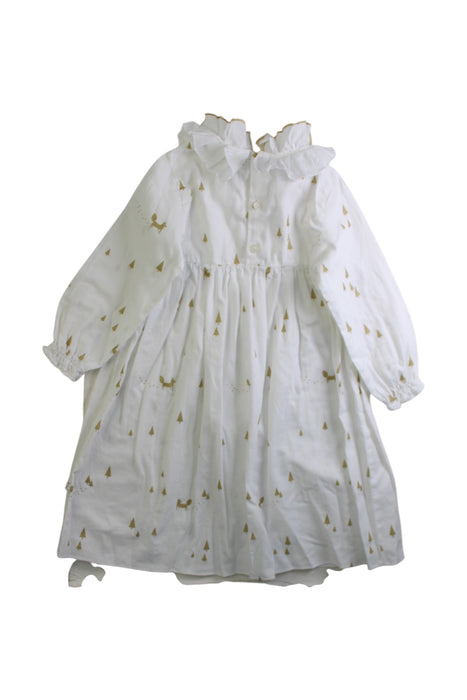 A White Long Sleeve Dresses from Jacadi in size 2T for girl. (Back View)