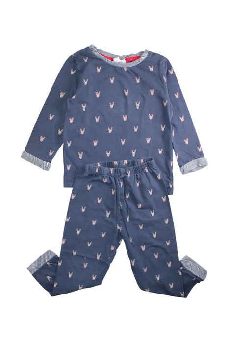 A Navy Pyjama Sets from The Little White Company in size 3T for boy. (Front View)