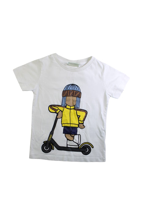 A White Short Sleeve T Shirts from Fendi in size 4T for boy. (Front View)