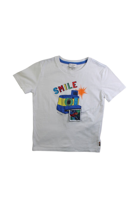 A White Short Sleeve T Shirts from Paul Smith in size 4T for boy. (Front View)