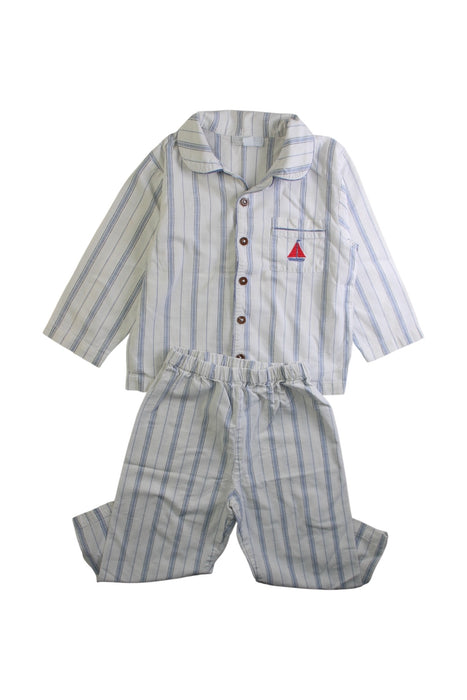 A White Pyjama Sets from The Little White Company in size 2T for boy. (Front View)