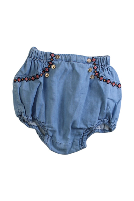 A Blue Bloomers from Velveteen in size 12-18M for girl. (Front View)