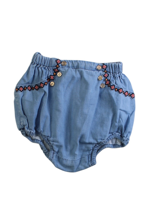 A Blue Bloomers from Velveteen in size 12-18M for girl. (Front View)