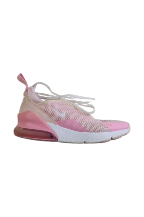 A Pink Sneakers from Nike in size 7Y for girl. (Front View)