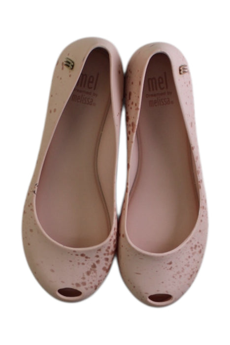 A Peach Slip Ons from Melissa in size 6T for girl. (Back View)