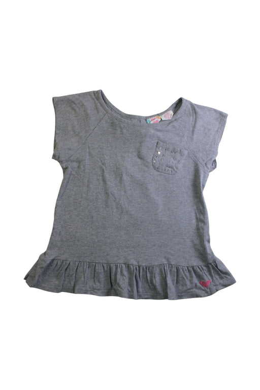 A Grey Short Sleeve Tops from Roxy in size 6T for girl. (Front View)