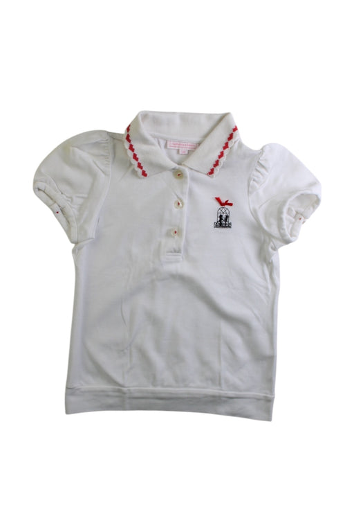 A White Short Sleeve Polos from Nicholas & Bears in size 6T for girl. (Front View)