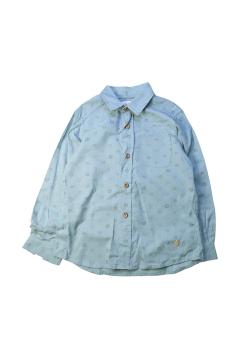 A Blue Long Sleeve Shirts from Pili Carrera in size 5T for boy. (Front View)