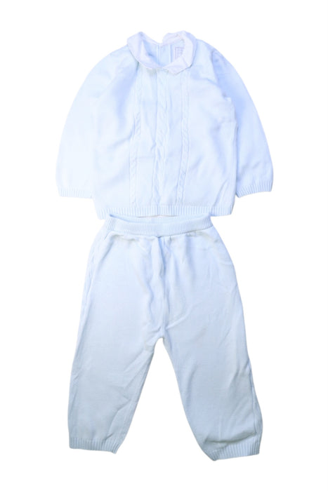 A White Pants Sets from Emile et Rose in size 6-12M for girl. (Front View)