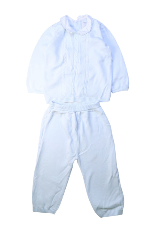 A White Pants Sets from Emile et Rose in size 6-12M for girl. (Front View)