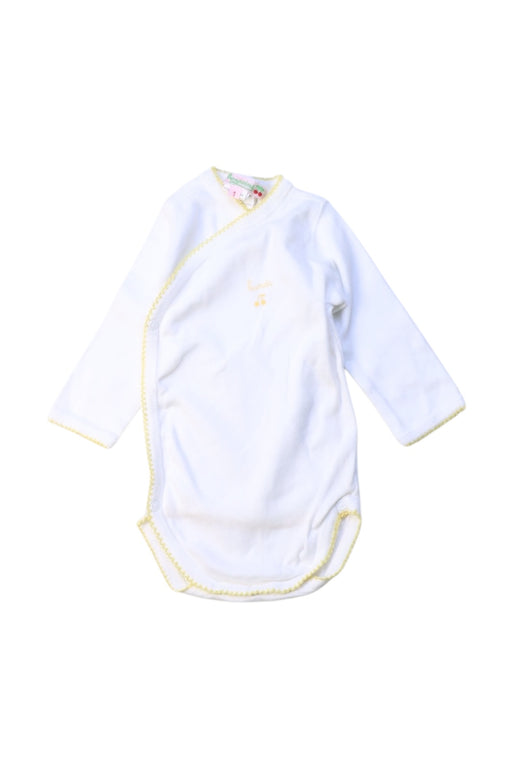 A White Long Sleeve Bodysuits from Bonpoint in size 6-12M for girl. (Front View)