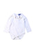 A White Long Sleeve Bodysuits from Thomas Brown in size 3-6M for boy. (Front View)