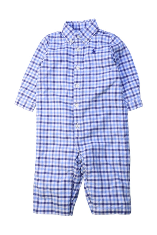 A Blue Long Sleeve Rompers from Ralph Lauren in size 12-18M for boy. (Front View)