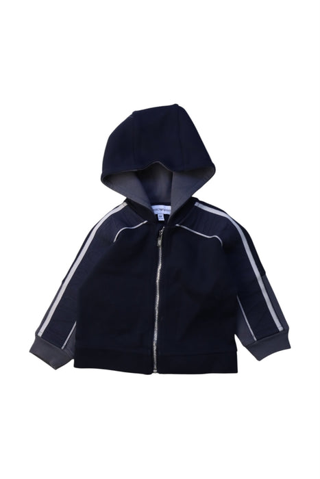 A Navy Hooded Sweatshirts from Armani in size 3-6M for boy. (Front View)