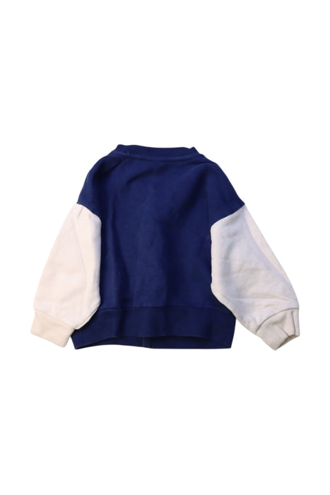 A Navy Buttoned Sweatshirts from Petit Bateau in size 12-18M for boy. (Back View)