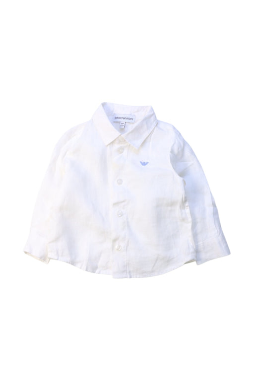 A White Long Sleeve Shirts from Armani in size 3-6M for boy. (Front View)