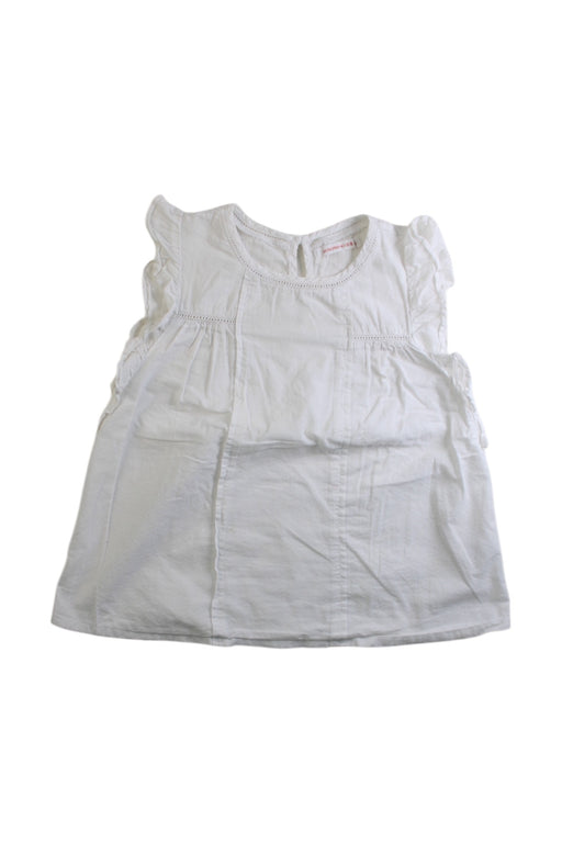 A White Sleeveless Tops from Monoprix in size 6T for girl. (Front View)