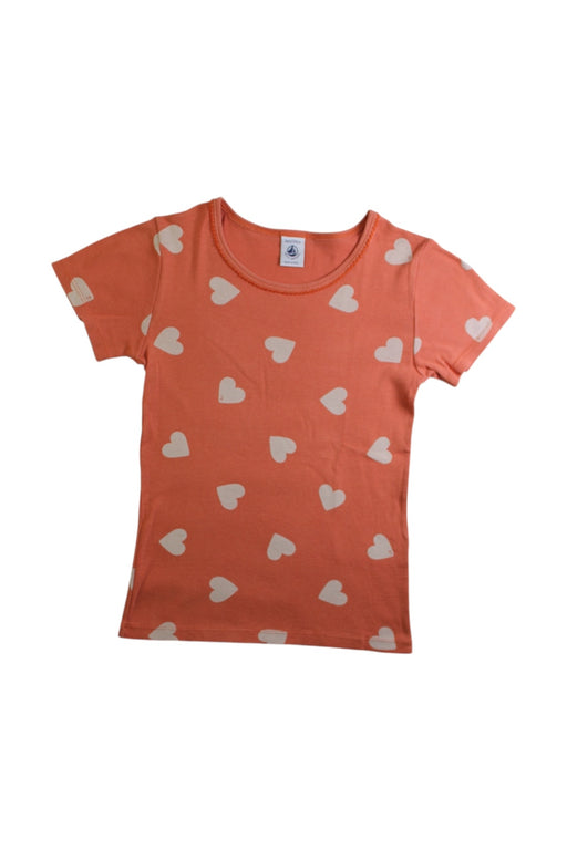 A Peach Short Sleeve T Shirts from Petit Bateau in size 8Y for girl. (Front View)