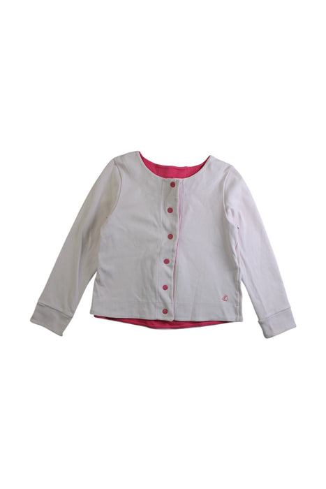 A White Cardigans from Petit Bateau in size 6T for girl. (Front View)