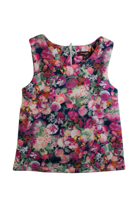 A Multicolour Sleeveless Tops from Imoga in size 6T for girl. (Front View)
