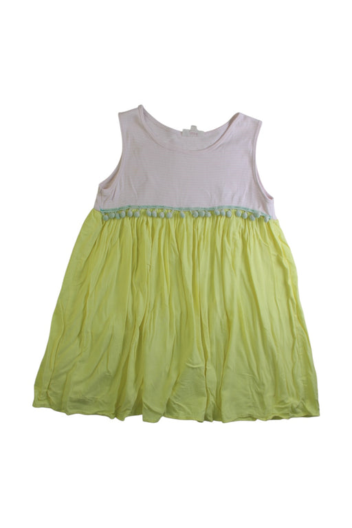 A Yellow Sleeveless Dresses from Seed in size 6T for girl. (Front View)
