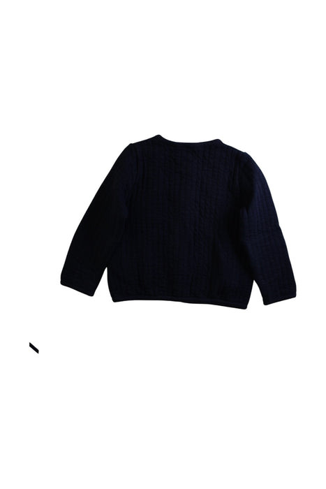 A Navy Buttoned Sweatshirts from Petit Bateau in size 3T for boy. (Back View)