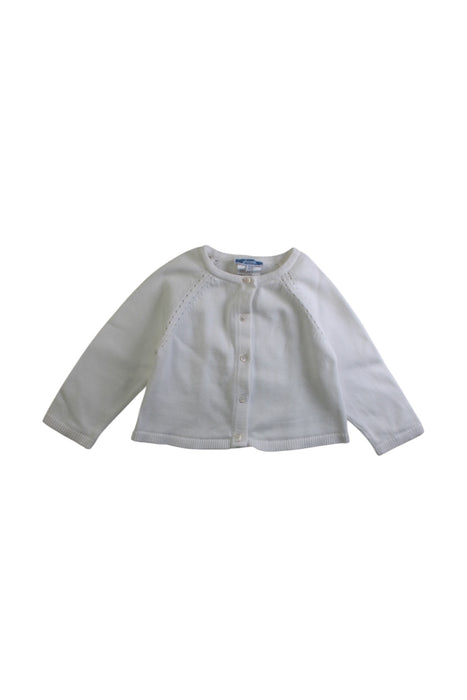 A White Cardigans from Jacadi in size 6-12M for girl. (Front View)
