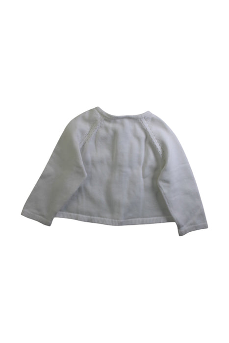 A White Cardigans from Jacadi in size 6-12M for girl. (Back View)