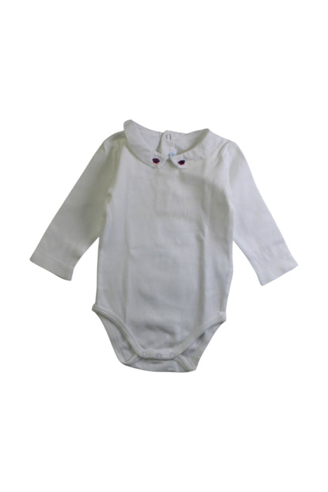 A White Long Sleeve Bodysuits from Jacadi in size 3-6M for girl. (Front View)