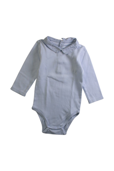 A White Long Sleeve Bodysuits from Jacadi in size 3-6M for boy. (Front View)