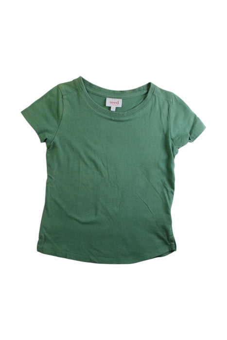 A Green Short Sleeve T Shirts from Seed in size 4T for neutral. (Front View)