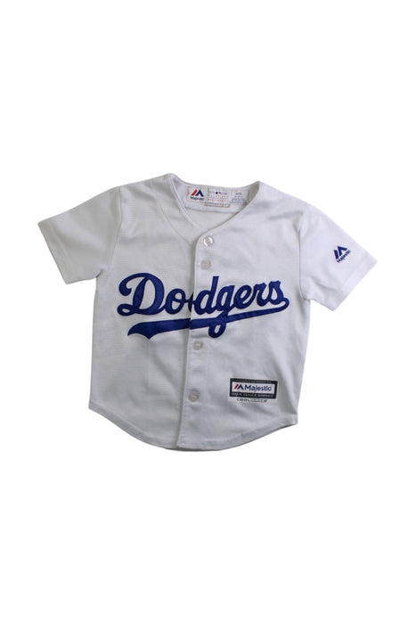 A White Short Sleeve Shirts from Majestic in size 2T for neutral. (Front View)
